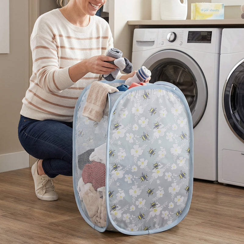 Foldable Mesh Laundry Bag Hamper (1 Pc 36x36x56 Cm)