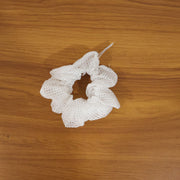 Elegant White Mesh Fabric Hair Scrunchie (1 Pc) thumbnail 6