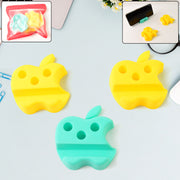 Multi-functional Apple-shaped Plastic Mobile Stand With Pen Holder (3 Pc  Mix Color) thumbnail 6