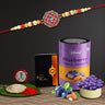 Rakhi Combo (K1_420_ba)  Blueberry Choco Almond 96gm With Pooja Coin  Greeting Card  Rakhi Gift Hamper  Rakhi For Brother With Gift  Handmade Rakhi Rakhi Combo For Brother  Stylish Rakhi For Brother  Rakhi Set Of 1