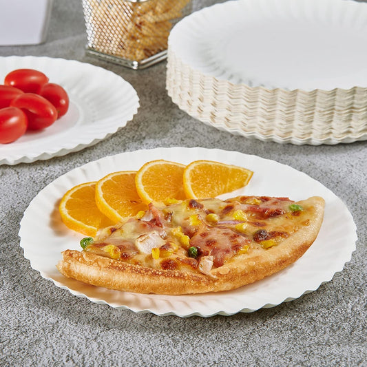 Freshee 9 Inch Round Compostable Paper Plate  25 Pcs Pack