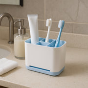 6 Compartment Multi Purpose Organizer Toothbrush Holder Stand Plastic Caddy (1 Pc) thumbnail 4