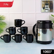Tea And Coffee Thermos Flask And 6 Ceramic Cups (1 Set) thumbnail 7