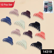 Hair Claw Clips Set For Women  Girls (Mix Design  Multicolor  12 Pc) thumbnail 6