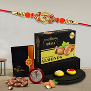 Rakhi For Brother Set Of 1 With Silver Color Pooja Coin  Greeting Card (K1_546_ca32) 200 Grams thumbnail 1
