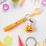 Cute Cartoon Cat  Pumpkin Theme Silicone Keychain (1 Pc) thumbnail 5