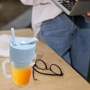 5841 2 In1 Portable Crusher Juicer With Handle  Straw For Smoothie Sipper Usb Rechargeable (340 Ml) 6 Stainless Steel Blades Compact Juicer Mixer Juicer Portable Fresh Juice Blender Portable Electric Juicer ( 340 Ml ) thumbnail 2