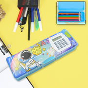 4257 Double Sided Magnetic Geometry Box Pencil Box With Calculator For Boys Art Plastic Pencil Box  For Girls And Boys thumbnail 1