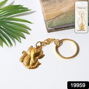 Golden Ganesh Leaf Design Keychain (1 Pc) thumbnail 6