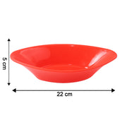 Plastic Marin Serving Bowl  Elegant Oval Deep Bowl (1 Pc  Red) thumbnail 2