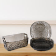 Plastic Household Plates Dinner Plates Dish Tray Skewer Bone Plate Set (10 Pcs Set) thumbnail 2
