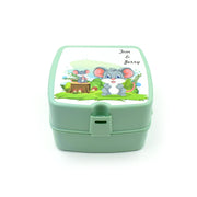 5787 Double-layer Square Lunch Box With  Spoon  4 Compartment Tiffin  Push Lock  Plastic Tiffin Box For Travelling School Kids  Office Exclusive Home thumbnail 3