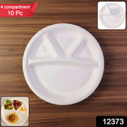 Vegnar 4 Compartment Disposable Food Serving Plate Set (10 Pc) thumbnail 7
