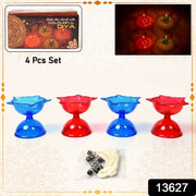 Colourful Reflection Diya Combo Plastic Candle Cup With Multi Shape (4 Pcs Set) thumbnail 5