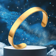 Elegant Gold Finish Open Cuff Bracelet Kada (1 Pc) thumbnail 4