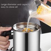 Stainless Steel Oil Strainer Pot With Lid And Filter Mesh (1 Set) thumbnail 4