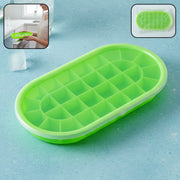 Premium Oval Silicone Ice Cube Tray With Lid (1 Pc) thumbnail 1