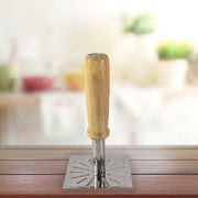 Kitchen Tools Wooden Handle Square Stainless Steel Potato Masher (1 Pc) thumbnail 3