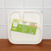 Compostable Bagasse 3-compartment Square Meal Plate thumbnail 5