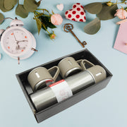 2834 Stainless Steel Vacuum Flask Set With 3 Steel Cups Combo For Coffee Hot Drink And Cold Water Flask Ideal Gifting Travel Friendly Latest Flask Bottle. (500ml) thumbnail 2