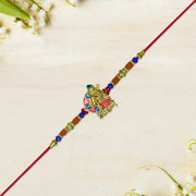 Lord Jagannath Rakhi With Multicolor Beads thumbnail 1