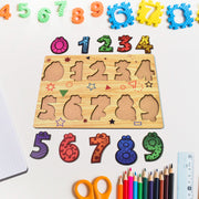Wooden Number Puzzle Learning Educational Board (1 Set  2820 Cm) thumbnail 1