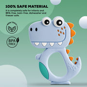 Silicone Dinosaur Teether For Baby (1 Pc  Mix Design  Color) thumbnail 2