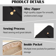 Premium Black Travel Makeup  Toiletry Organizer Pouch With Zipper  Handle (1 Pc) thumbnail 5