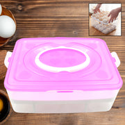 5725 2layer 32 Grid Egg Tray With Lid Egg Carrier Holder For Refrigerator Camping Food Storage Container With Handle (1 Pc ) thumbnail 1