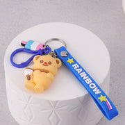 Cute Bear Cartoon Keychain With Rainbow Strap (1 Pc) thumbnail 5