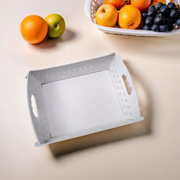 10018 Foldable Serving Tray Plastic Serving Traywith Handle Serving Tray For Food Kitchen Outdoors Restaurants (1 Pc) thumbnail 2