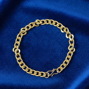 Classic Gold Finish Chain Link Bracelet For Men And Women (1 Pc) thumbnail 2