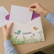 Mix Design A4 Printed Document Folder With Decorative Button Closure (1 Pc) thumbnail 4