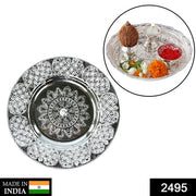 Beautiful 8-inch Plastic Pooja Thali Set  Perfect For Daily Use  Special Occasions (Plastic) thumbnail 1
