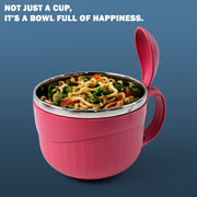 Apex Premium 700 Ml Multipurpose Noodle Bowl With Handle Lid And Fork thumbnail 2