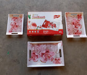 2292 Plastic Rectangular Shape Flower Printed Design Serving Tray 3 Pcs Home And Kitchen Use (3 Pcs Set) thumbnail 6