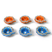 Decorative Hand Painted Clay Puja Diya For Diwali Handmade Diya (6 Pcs Set) thumbnail 4