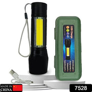 7528  Mini Search Rechargeable Led Long Range Flashlight Emergency Light Torch thumbnail 4