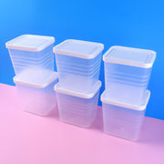 Transparent Square Plastic Food Storage Container Set (6 Pc) thumbnail 2
