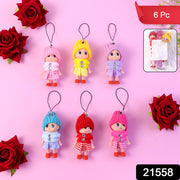 Cute Mini Doll Hanging Keychain Set (6 Pc Mix Color) thumbnail 7