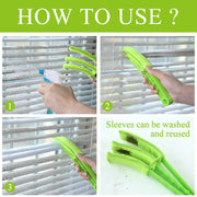 7729 Window Blind Cleaner Duster Brush With Microfiber Sleeves - Blind Cleaner Tools For Window Shutters Blind Air Conditioner Jalousie Dust thumbnail 4