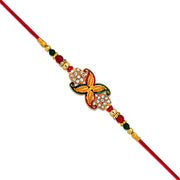 Colorful Designer Rakhi With Stone-studded Floral Motif And Beaded Accents  Festive Raksha Bandhan Bracelet For Brother thumbnail 2