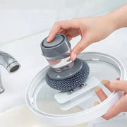 4921 Soap Dispensing Palm Brush Washing Liquid Dish Brush Soap Pot Utensils With Dispenser Cleaning thumbnail 5