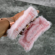 Big-size Soft Faux Fur Hair Claw Clips (12 Pc) thumbnail 2