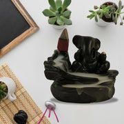 Smoke Fountain Ganesha Idol Decoration Items With 8 Pc Backflow Incense Cones Sticks (1 Pc) thumbnail 3
