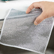 5564 Double-sided Multipurpose Microfiber Cloths Stainless Steel Scrubber Non-scratch Wire Dishcloth Durable Kitchen Scrub Cloth (1 Pc  20x20 Cm) thumbnail 4