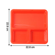 Plastic 3-compartment Rectangular Meal Serving Tray  Plates (1 Pc) thumbnail 2