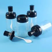 Transparent Spice Jar Set With Spoon  Airtight Lid (4 Pc) thumbnail 2