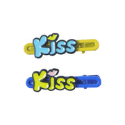 Cute Kiss Text Hair Clip Set (2 Pc) thumbnail 3