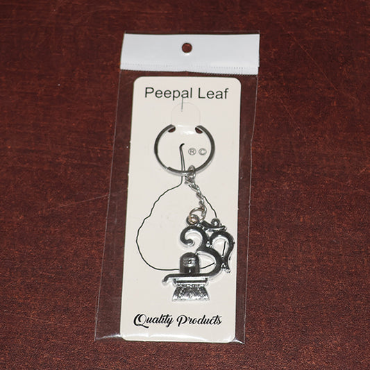 Om With Shivling Metal Keychain (1 Pc)